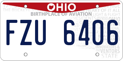 OH license plate FZU6406