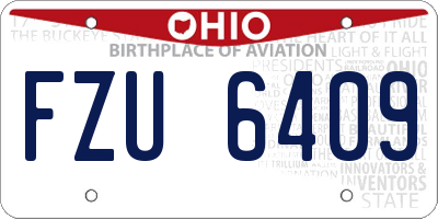 OH license plate FZU6409