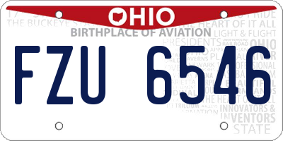 OH license plate FZU6546