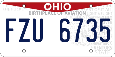 OH license plate FZU6735