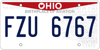 OH license plate FZU6767