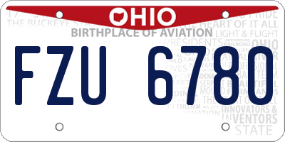 OH license plate FZU6780