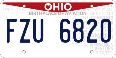 OH license plate FZU6820