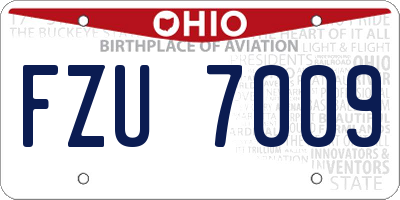 OH license plate FZU7009