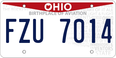 OH license plate FZU7014