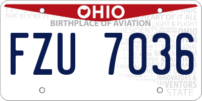 OH license plate FZU7036