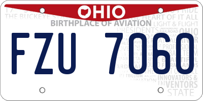 OH license plate FZU7060