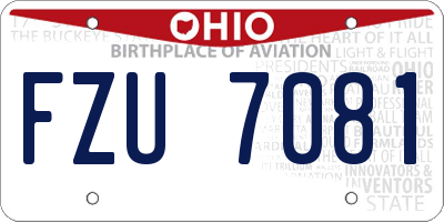 OH license plate FZU7081