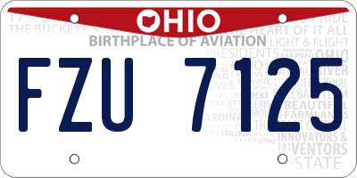 OH license plate FZU7125