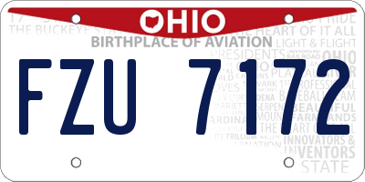 OH license plate FZU7172
