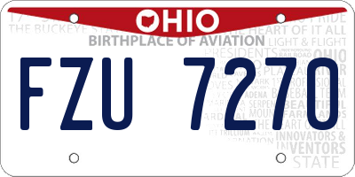 OH license plate FZU7270