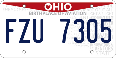 OH license plate FZU7305