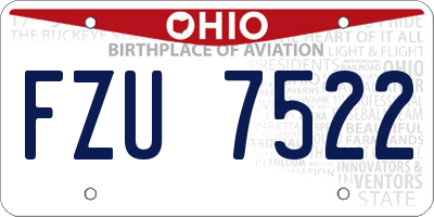 OH license plate FZU7522