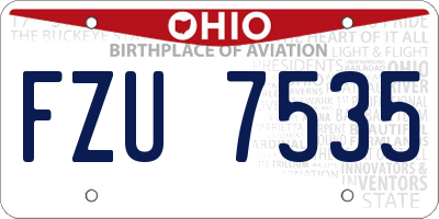 OH license plate FZU7535