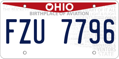 OH license plate FZU7796