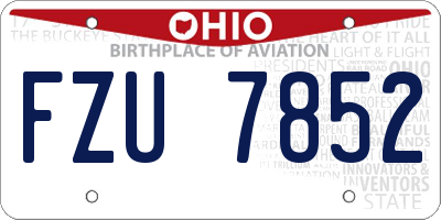 OH license plate FZU7852