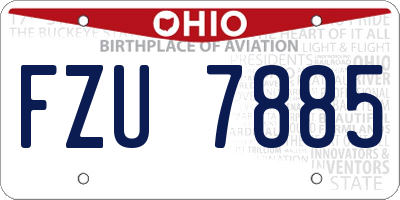 OH license plate FZU7885