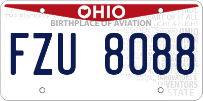 OH license plate FZU8088
