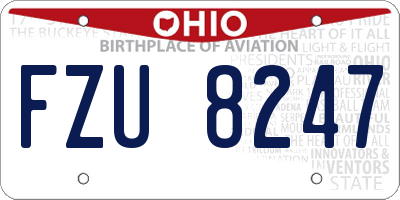 OH license plate FZU8247