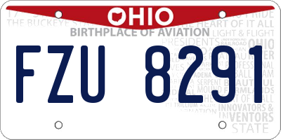 OH license plate FZU8291