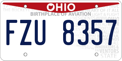 OH license plate FZU8357