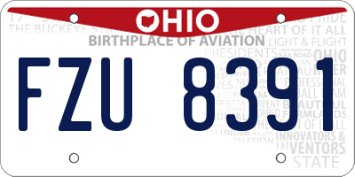 OH license plate FZU8391