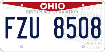 OH license plate FZU8508