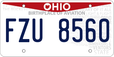 OH license plate FZU8560