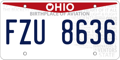 OH license plate FZU8636