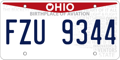 OH license plate FZU9344