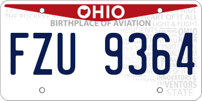 OH license plate FZU9364
