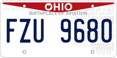 OH license plate FZU9680