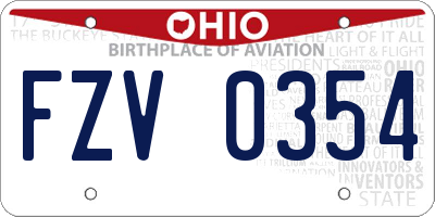 OH license plate FZV0354