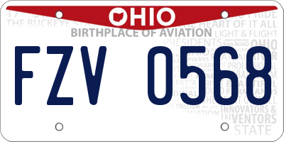 OH license plate FZV0568