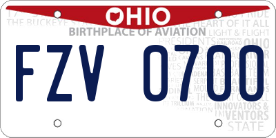 OH license plate FZV0700
