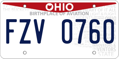 OH license plate FZV0760