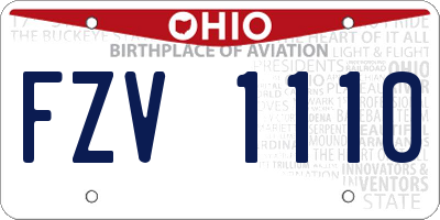 OH license plate FZV1110