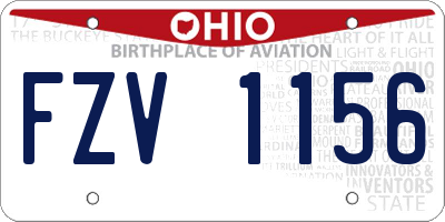 OH license plate FZV1156