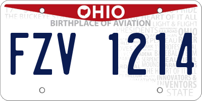 OH license plate FZV1214