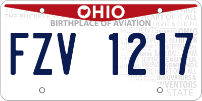 OH license plate FZV1217