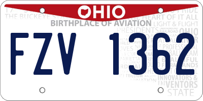 OH license plate FZV1362
