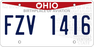 OH license plate FZV1416