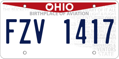 OH license plate FZV1417