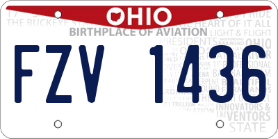 OH license plate FZV1436