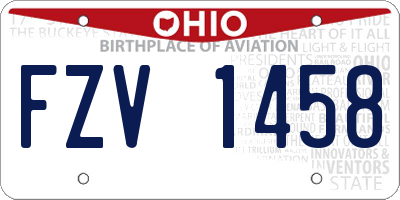 OH license plate FZV1458