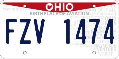 OH license plate FZV1474