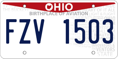 OH license plate FZV1503