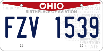 OH license plate FZV1539