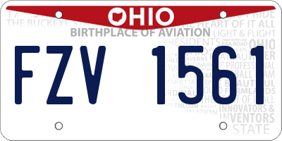 OH license plate FZV1561