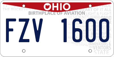 OH license plate FZV1600